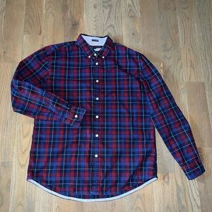 Tommy Hilfiger Red and Blue Plaid long sleeve shirt sz XL